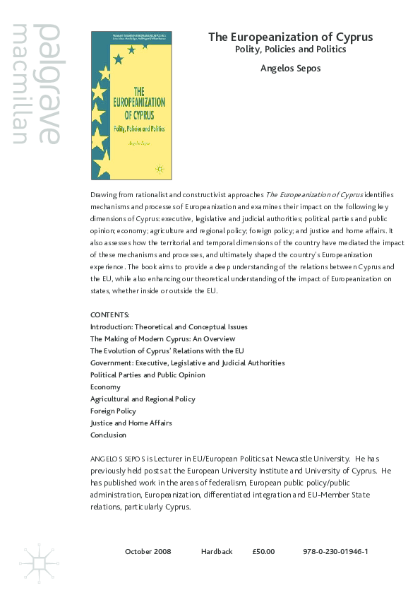 The Europeanization of Cyprus: Polity, Policies and Politics