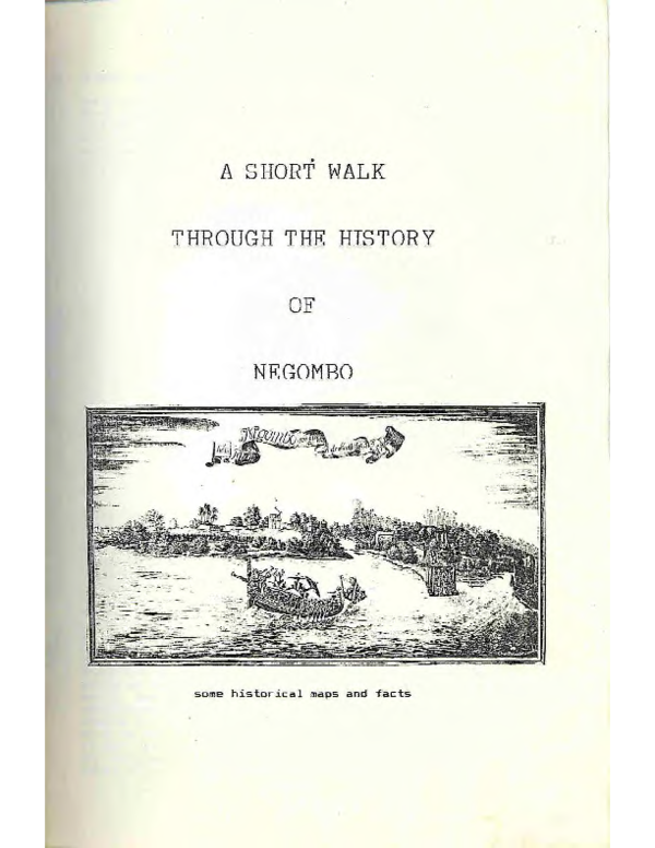 (PDF) A short walk through the history of Negombo. Some historical maps ...