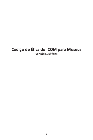 (PDF) Código de Ética do ICOM para Museus