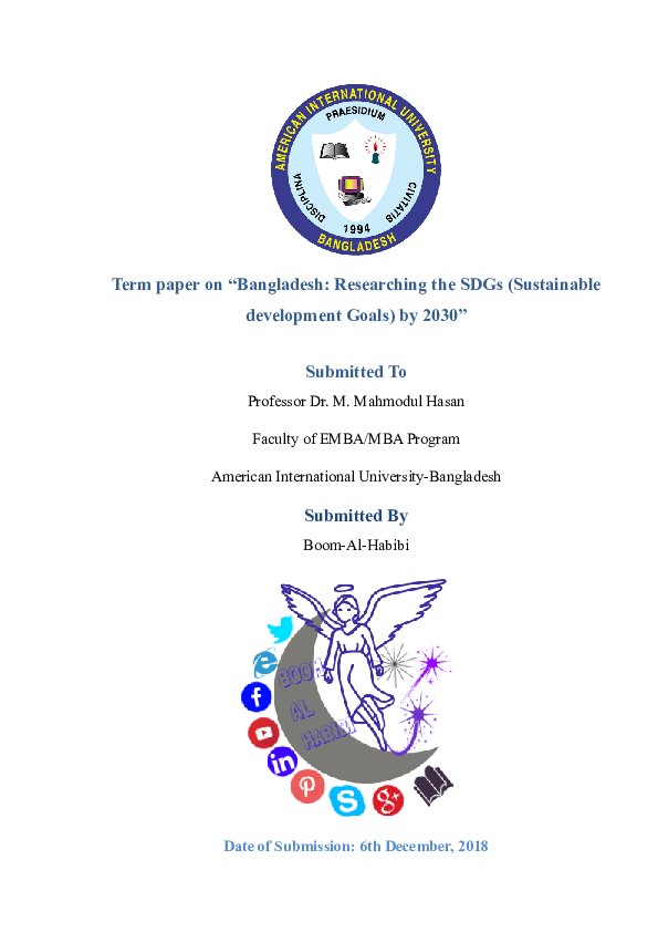 (DOC) Term paper on “Bangladesh: Researching the SDGs (Sustainable ...