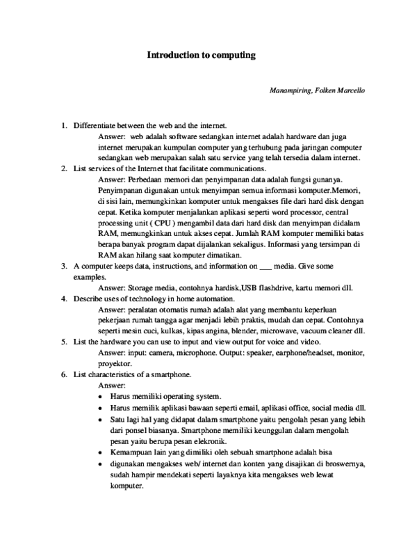 (DOC) Introduction to computing