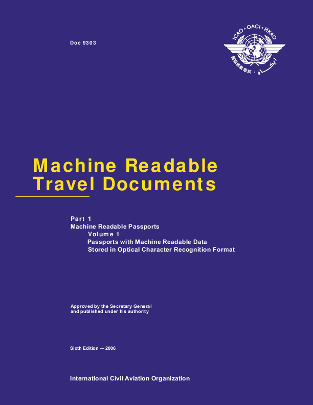 (PDF) International Civil Aviation Organization Machine Readable Travel