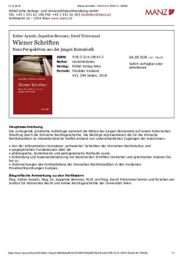 (PDF) Ayasch/Bemmer/Tritremmel (eds.), Wiener Schriften: Neue ...