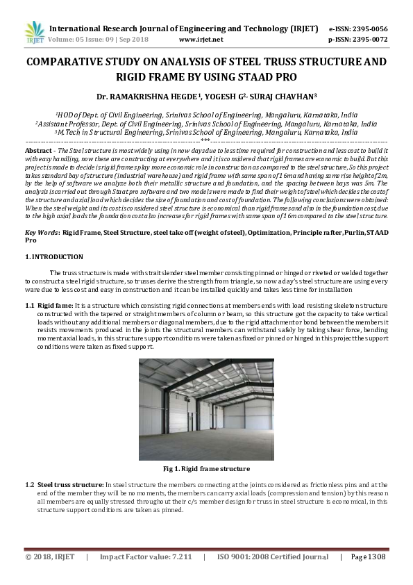 (PDF) IRJET- COMPARATIVE STUDY ON ANALYSIS OF STEEL TRUSS STRUCTURE AND ...