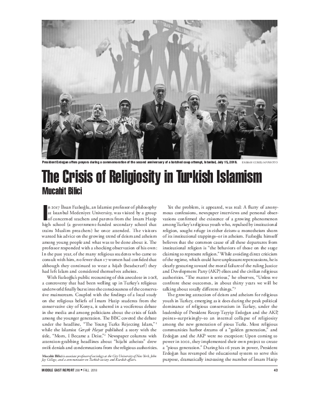 (PDF) The Crisis of Religiosity in Turkish Islamism
