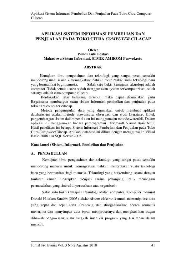 (PDF) APLIKASI SISTEM INFORMASI PEMBELIAN DAN PENJUALAN
