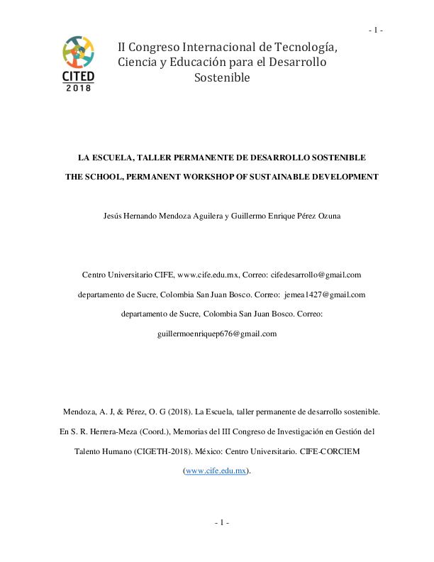 (PDF) II Congreso Internacional de Tecnología, Ciencia y Educación para ...