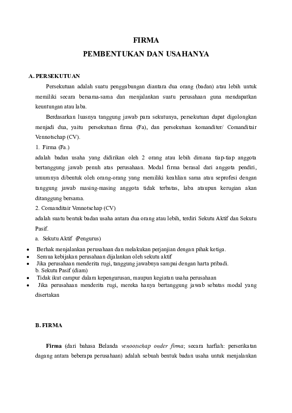 (DOC) Firma dan Pembentukannya
