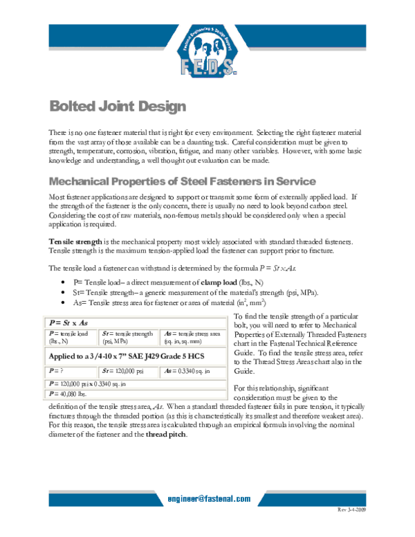 PDF) Bolted Joint Design