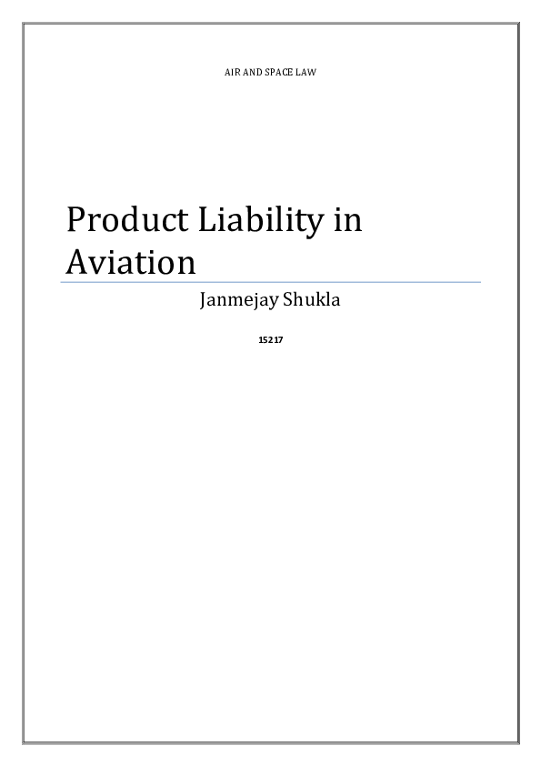 Aircraft products liability insurance picture