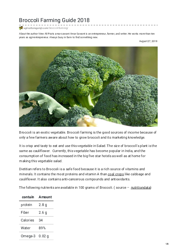 (PDF) Broccoli Farming Guide 2018 Amar sawant Academia.edu