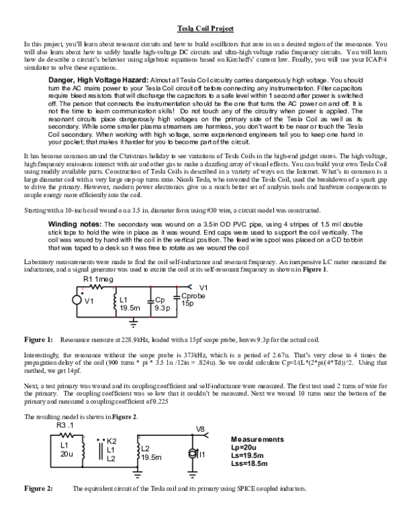 (PDF) Tesla Coil Project pc last Academia.edu