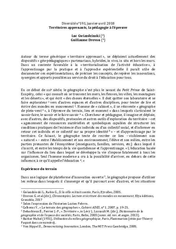 Le territoire essay image