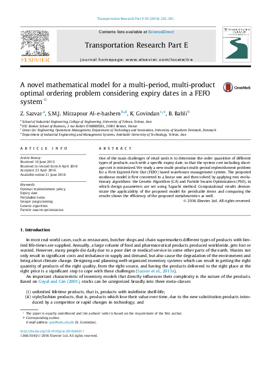 (PDF) A novel mathematical model for a multi-period, multi-product ...