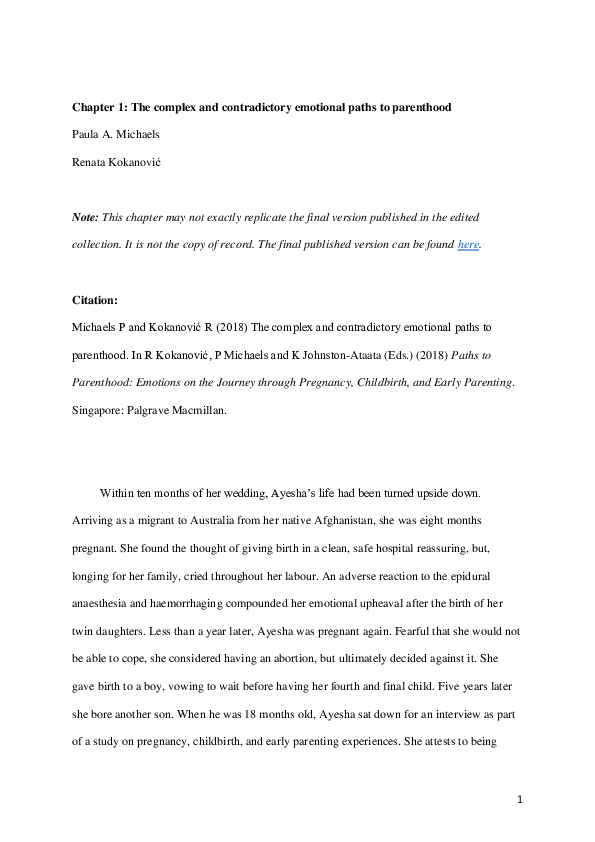The complex and contradictory emotional paths to parenthood