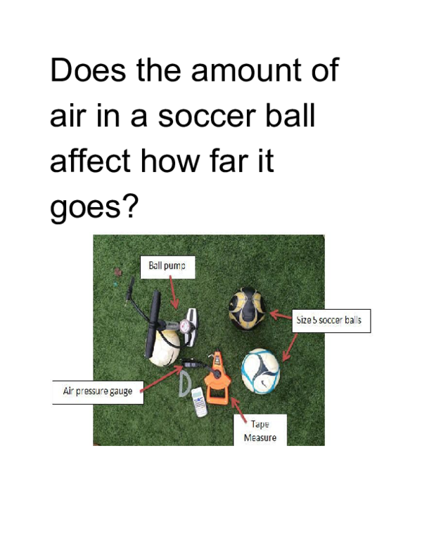 (PDF) Does the amount of air in a soccer ball affect how far it goes