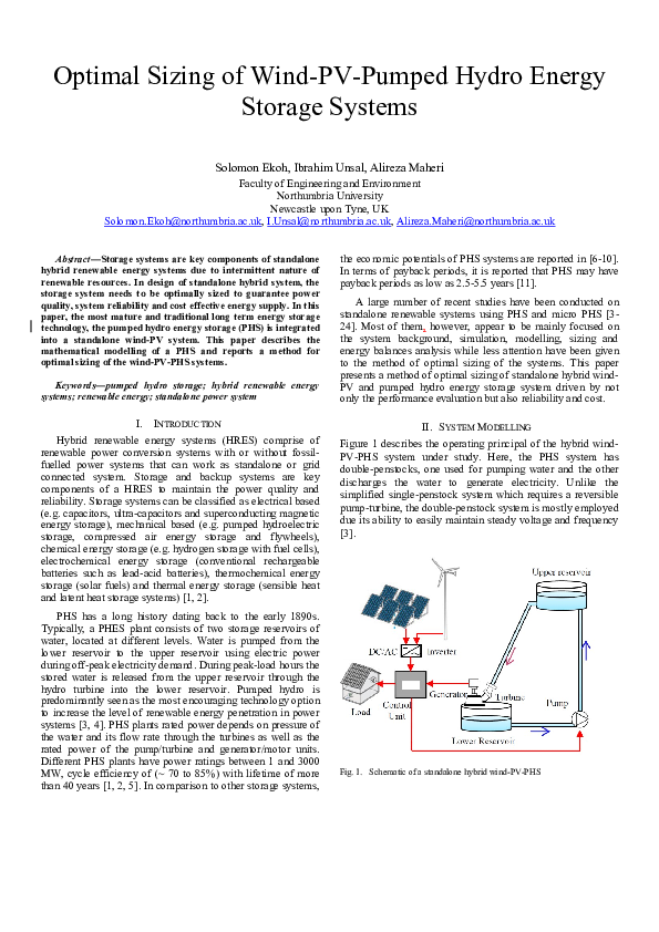 (PDF) Optimal Sizing of Wind-PV-Pumped Hydro Energy Storage Systems