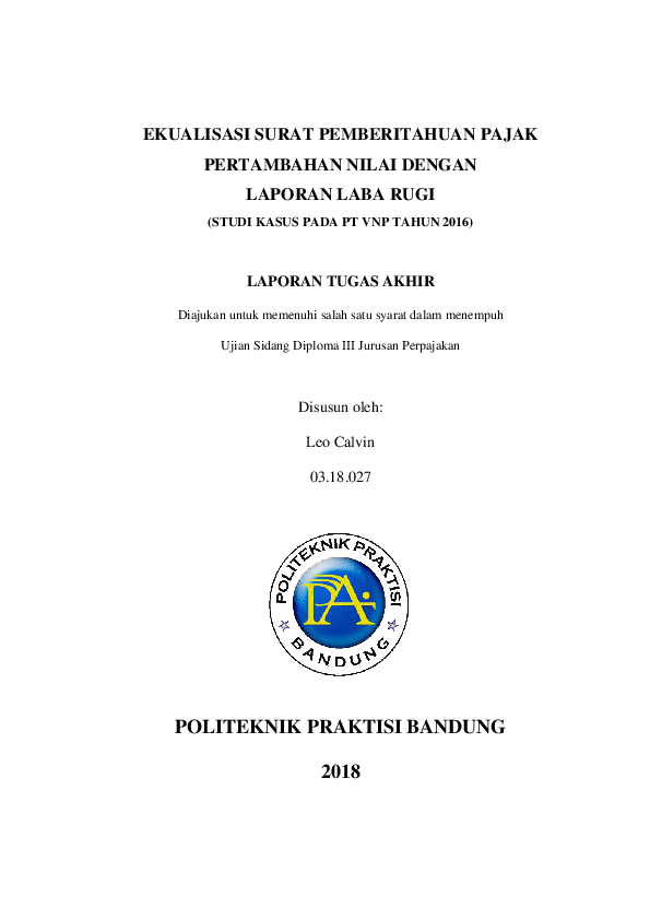 Contoh Tugas Akhir D3 Akuntansi Laporan Keuangan - Nusagates