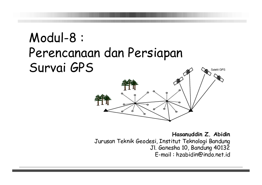 (PDF) Satelit GPS Modul-8 : Perencanaan dan Persiapan Survai GPS