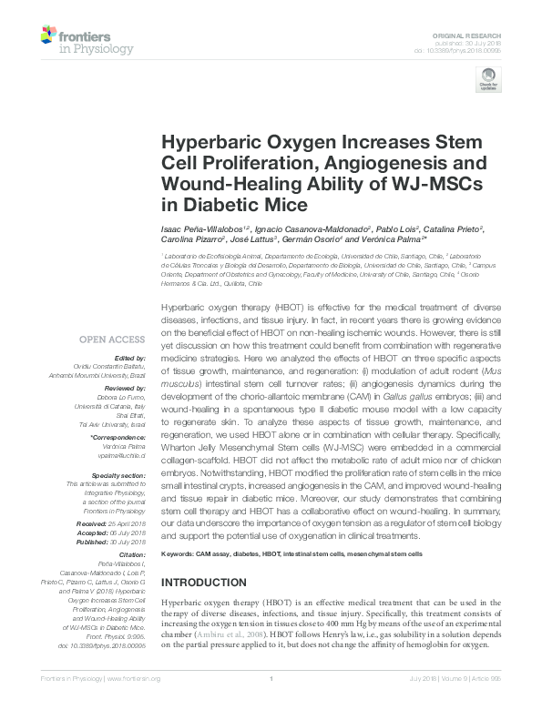 (PDF) Hyperbaric Oxygen Increases Stem Cell Proliferation, Angiogenesis ...