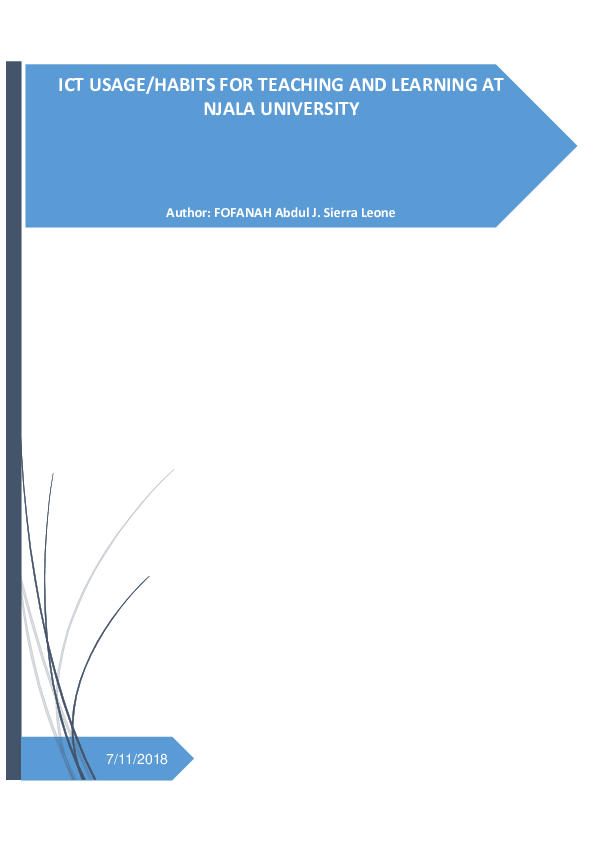 (PDF) ICT USAGE/HABITS FOR TEACHING AND LEARNING AT NJALA UNIVERSITY