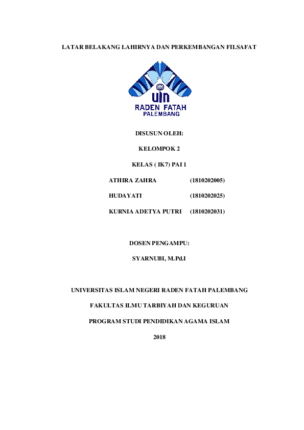 Pdf Latar Belakang Lahirnya Dan Perkembangan Filsafat Fantasticoneoffc 18 Academia Edu