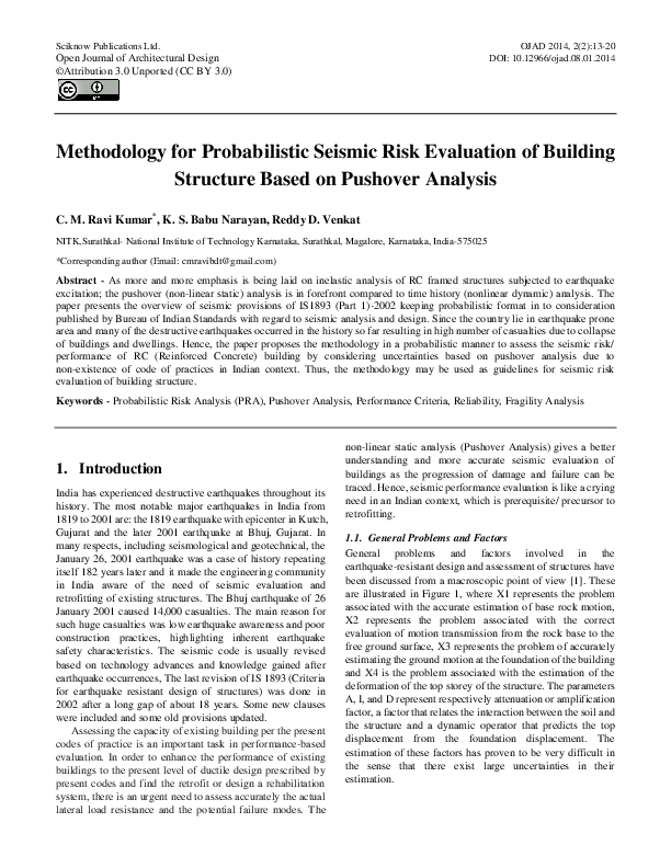 (PDF) Methodology for Probabilistic Seismic Risk Evaluation of Building ...
