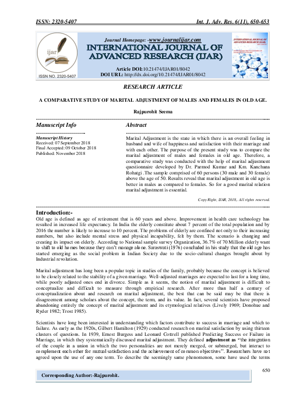 Theories of marital adjustment picture