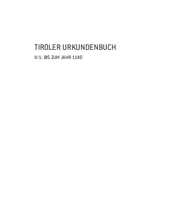 (PDF) Tiroler Urkundenbuch, II. Abt. Die Urkunden zur Geschichte des