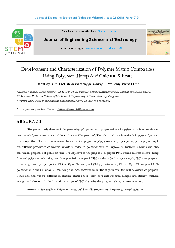 (PDF) Development and Characterization of Polymer Matrix Composites ...