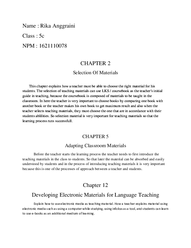 (DOC) Selection Of Materials Chapter 12 Developing Electronic Materials