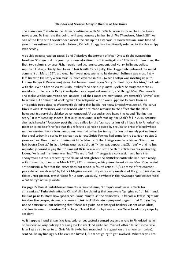 Thunder and Silence: A Day in the Life of The Times