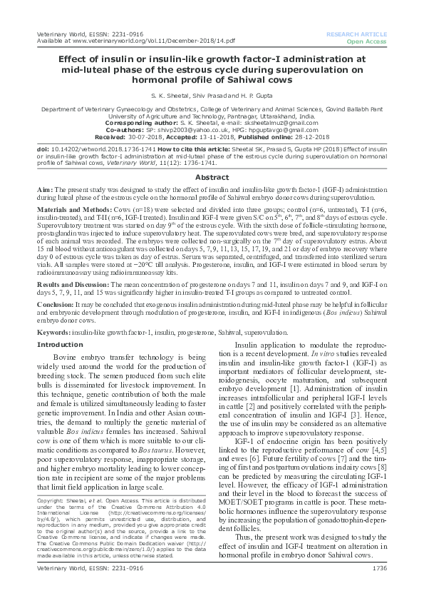 (PDF) Effect of insulin or insulin-like growth factor-I administration ...