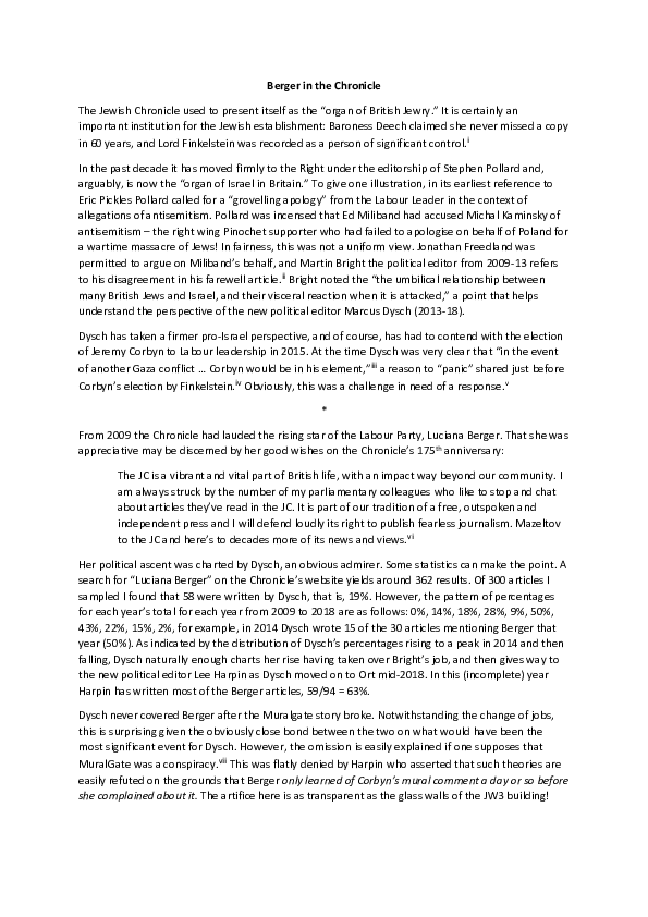 Berger in the Chronicle