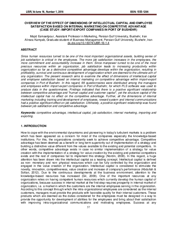 (PDF) OVERVIEW OF THE EFFECT OF DIMENSIONS OF INTELLECTUAL CAPITAL AND ...
