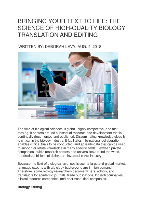 (DOC) BRINGING YOUR TEXT TO LIFE: THE SCIENCE OF HIGH QUALITY BIOLOGY ...