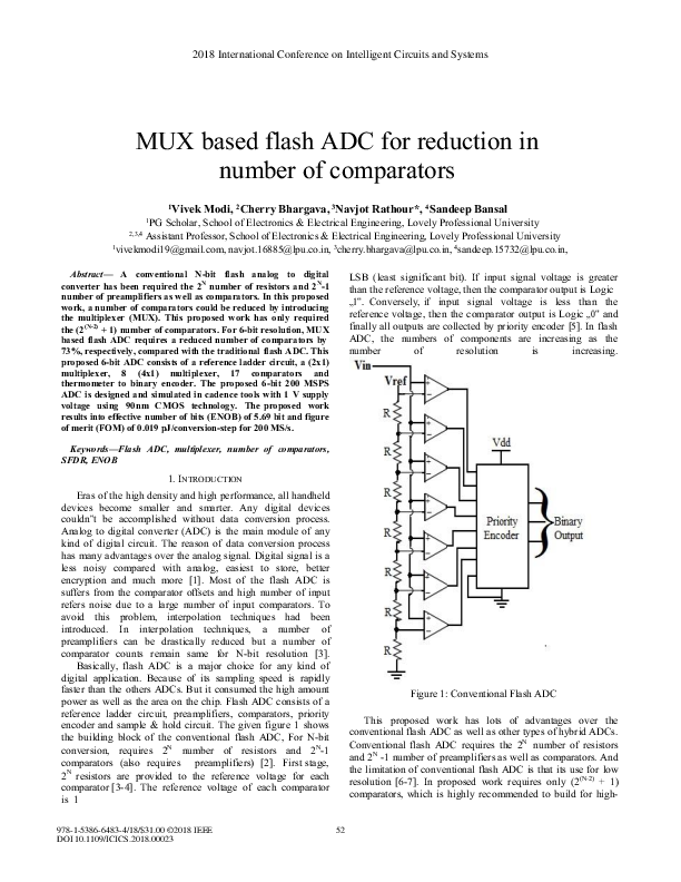 (PDF) MUX based flash ADC for reduction in number of comparators