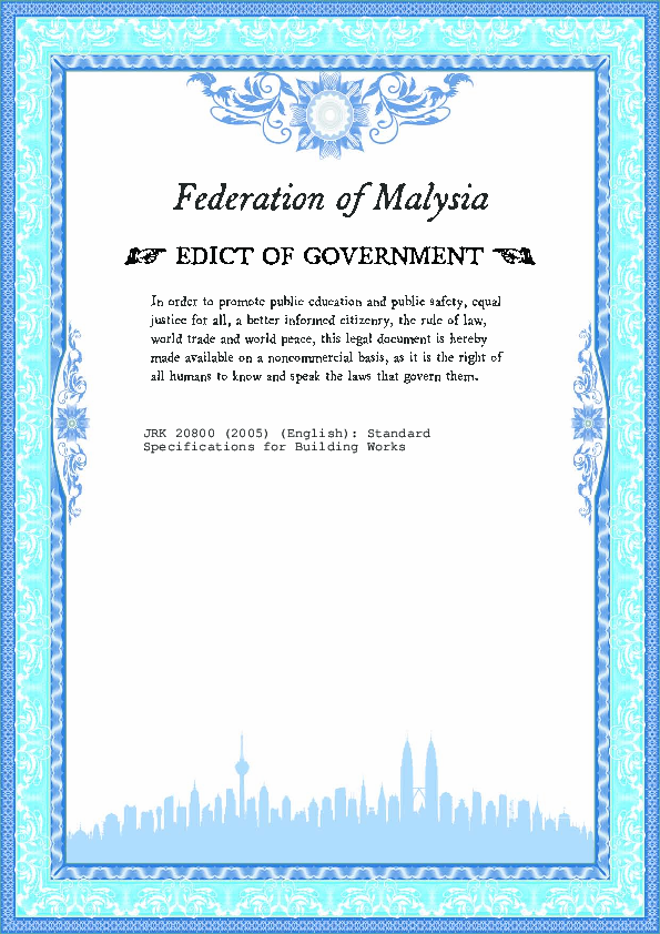 (PDF) JKR Specification For Building Works Konsortium IGMS Harmoni