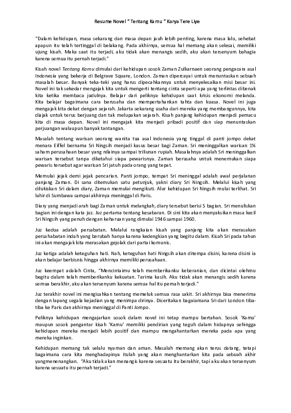 Download Novel Tentang Kamu Tere Liye Pdf Pics