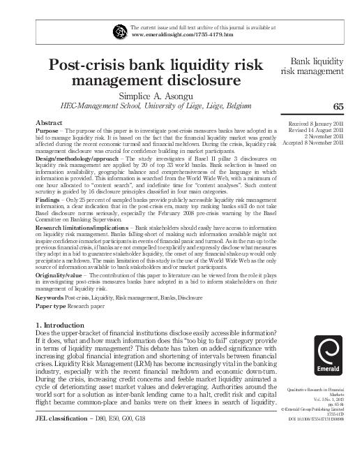 Liquidity crisis essay image