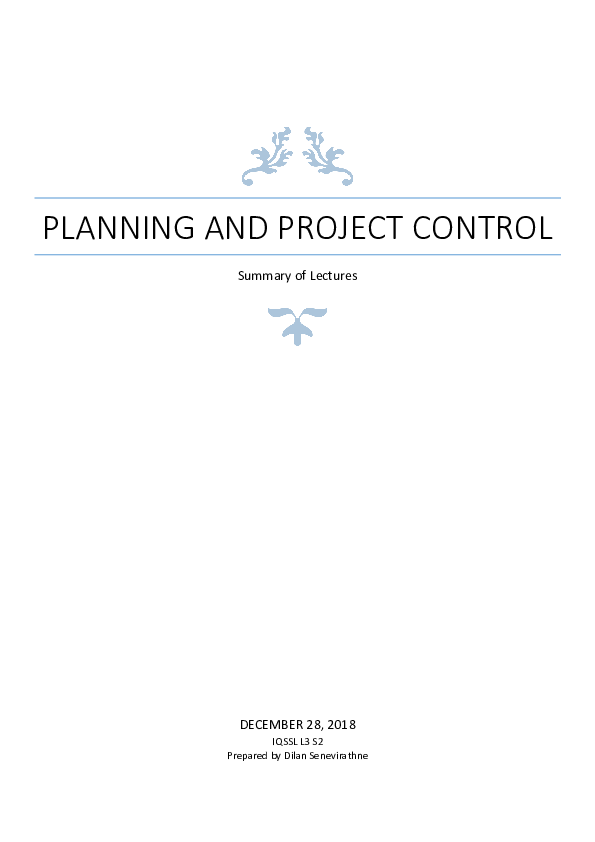 (DOC) Project Planning and Control .docx Dilan Senevirathne Academia.edu
