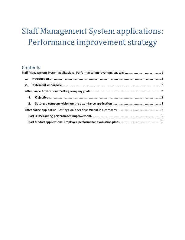 (PDF) Staff Management System applications Performance improvement