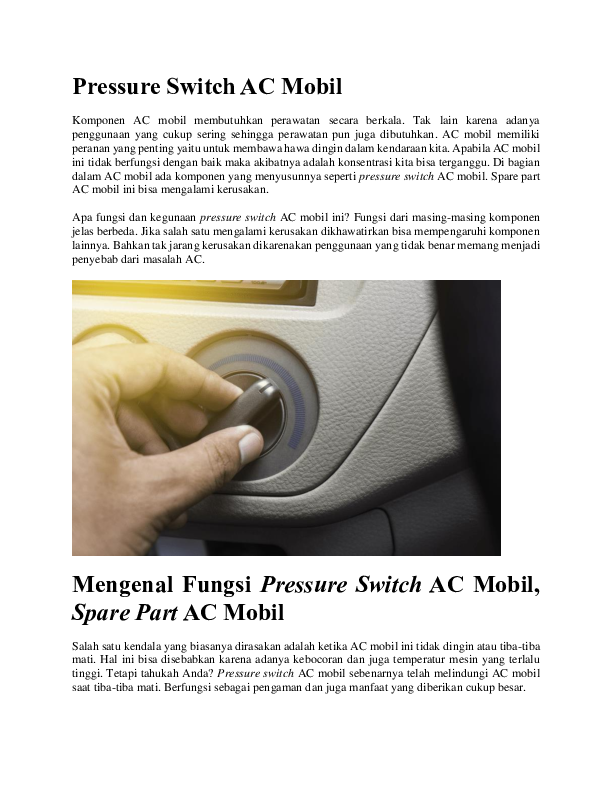 (DOC) Pressure Switch AC Mobil rotary bintaro Academia.edu
