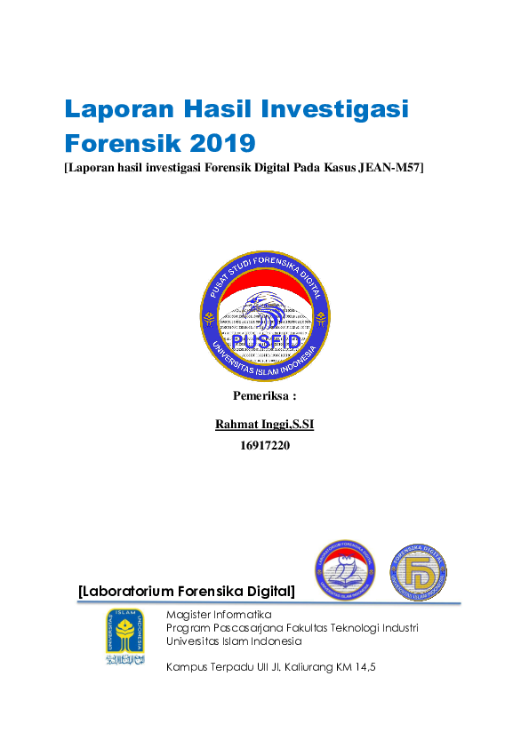(PDF) CONTOH LAPORAN HASIL ANALISIS KASUS DIGITAL FORENSIC