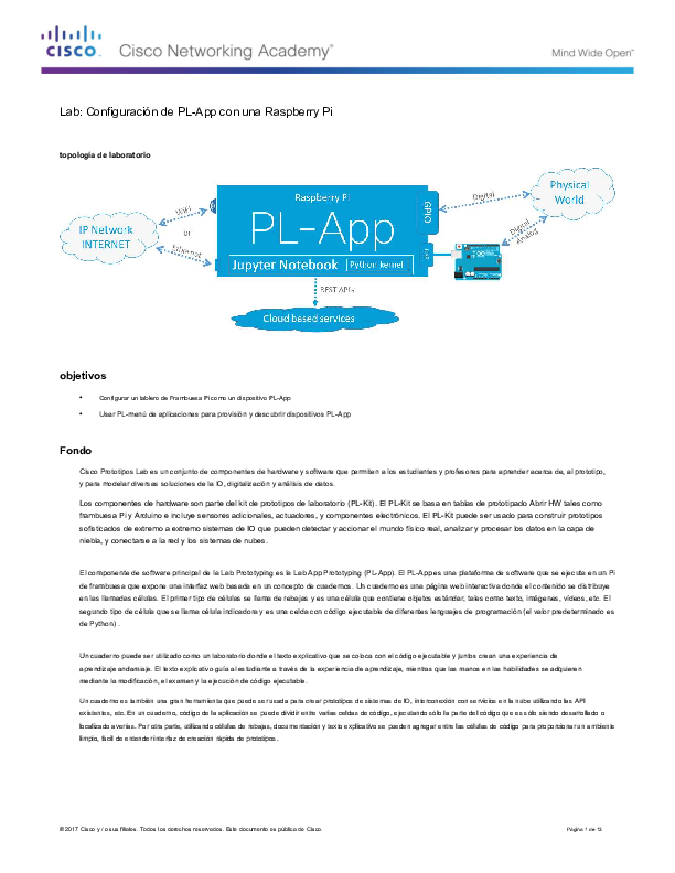 (PDF) Lab: Configuración de PL-App con una Raspberry Pi