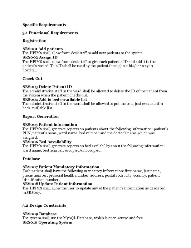 (DOC) Specific Requirements 3.1 Functional Requirements | Sanjiv Jha