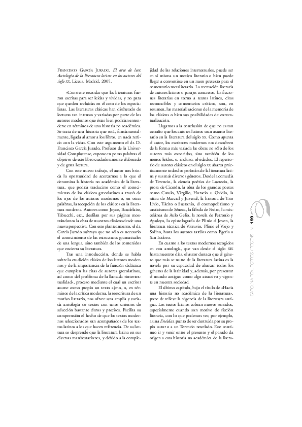 (PDF) Francisco Garcia Jurado, El arte de leer Antologia de la