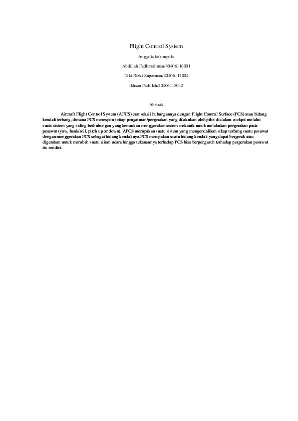 (DOC) Flight Control System