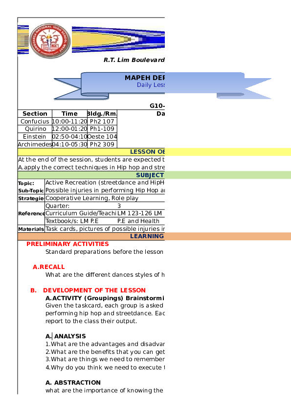 Kindergarten Lesson Plan 3rd Quarter Pdf