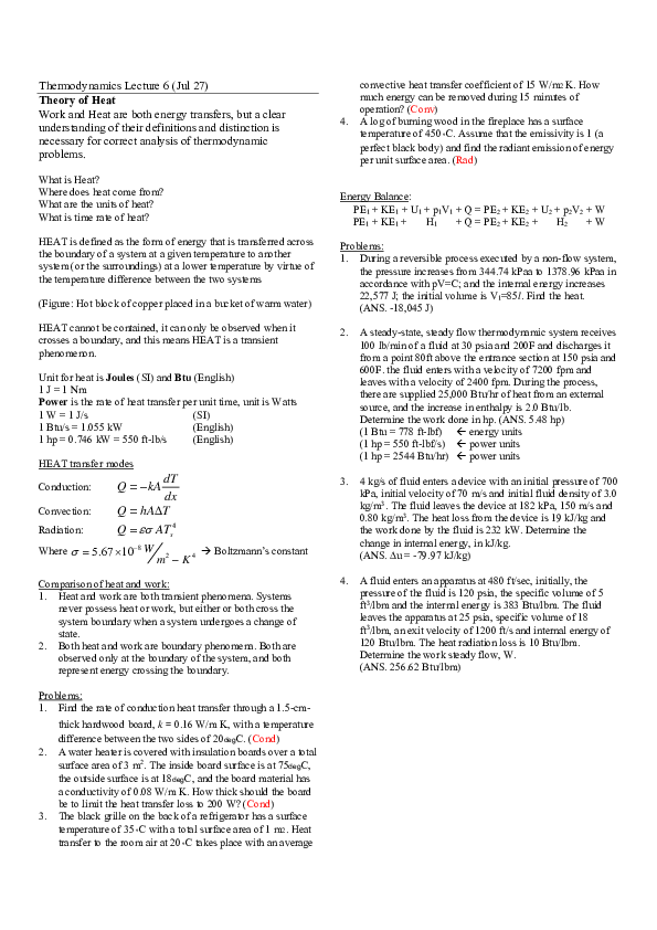 Pdf Thermodynamics Lecture